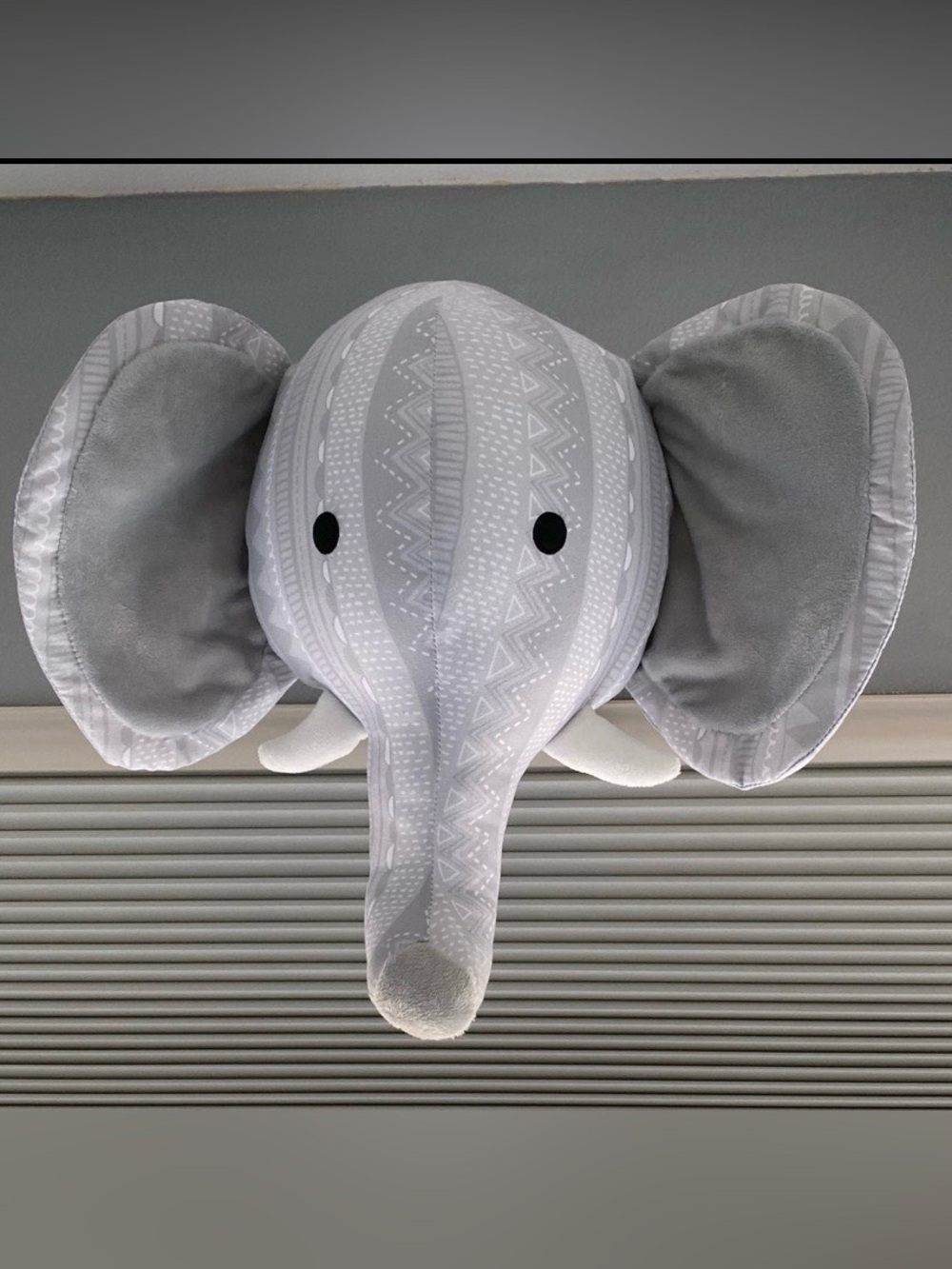 Pillowfort Gray & White Elephant Wall Mount